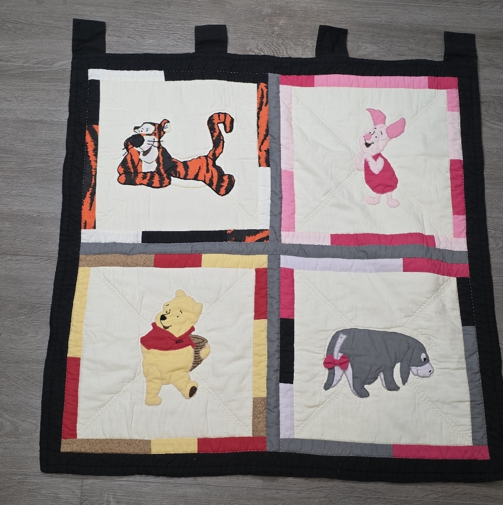 Vintage Handmade 2001 Winnie The Pooh Quilted Wall Hanging Tigger Piglet Eyore